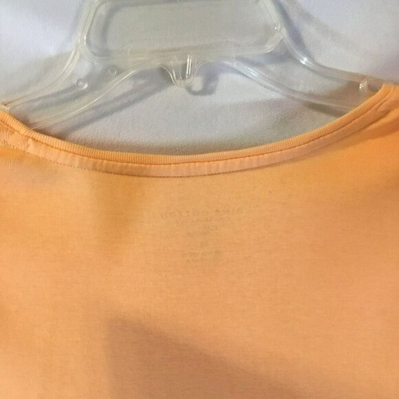 Charter Club Pima Cotton Luxury Tee Short Sleeve Crew Neck Women's Medium Orange - Picture 6 of 8